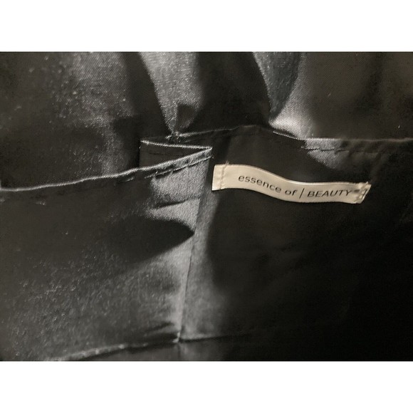 ESSENCE OF BEAUTY tote handbag laptop large purse black faux fur 18 x 14 - Picture 5 of 9